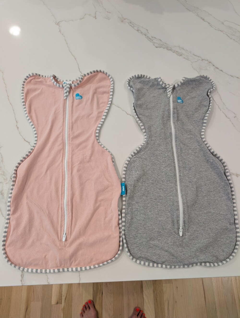 Love to Dream Two-Pack Swaddle Sleep Sacks - Pink & Gray